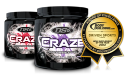 Driven Sports' Craze wins Bodybuilding.com Supplement Award for New Supplement of the Year!